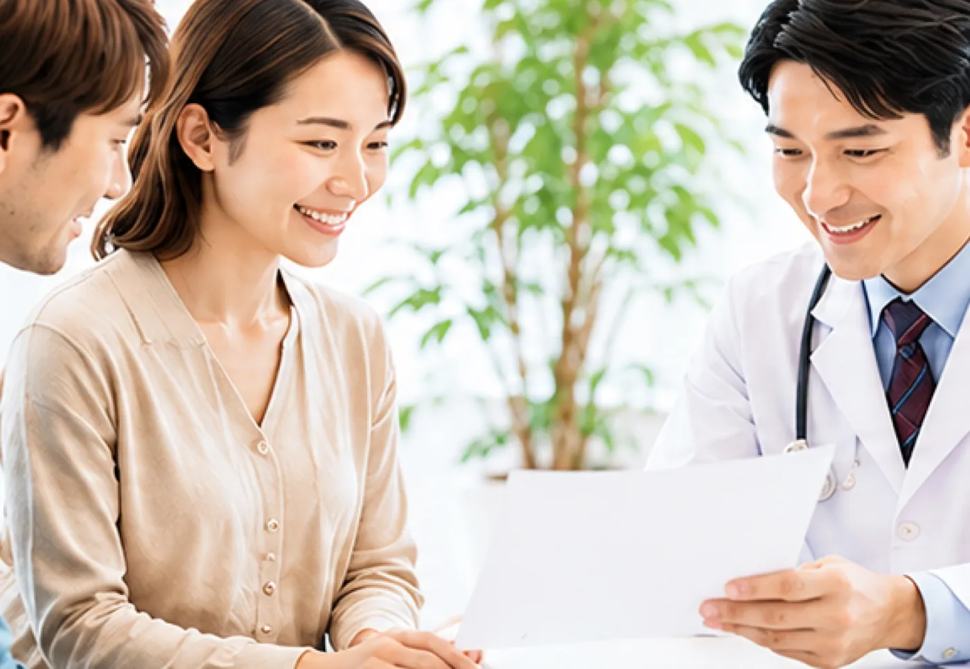 検査結果を分かりやすく説明する様子