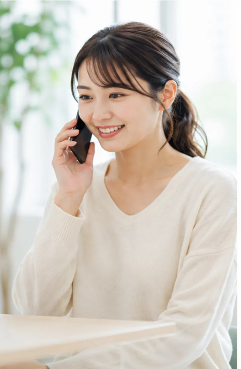 電話で人間ドックを予約する女性