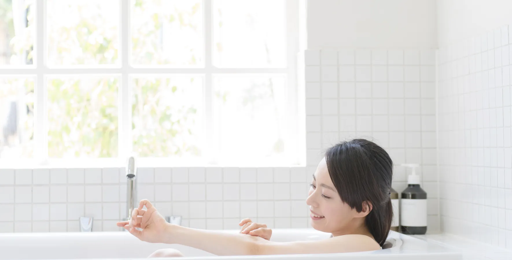 お風呂でしっかりと温まる